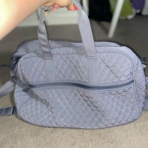 Vera Bradley Carbon Grey Weekender Travel Duffle Bag Crossbody